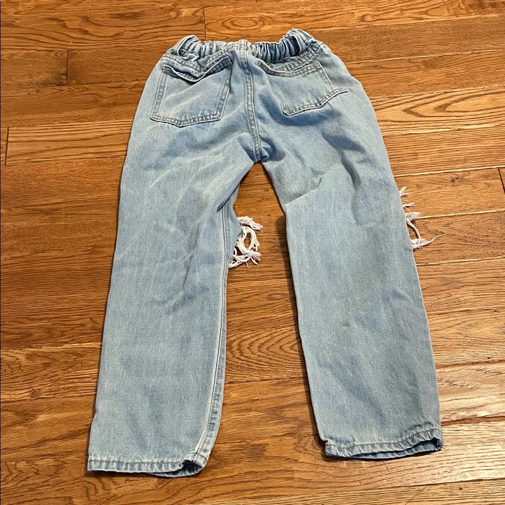 SHEIN Girls Light Blue Distressed Denim Pants - Picture 10 of 12